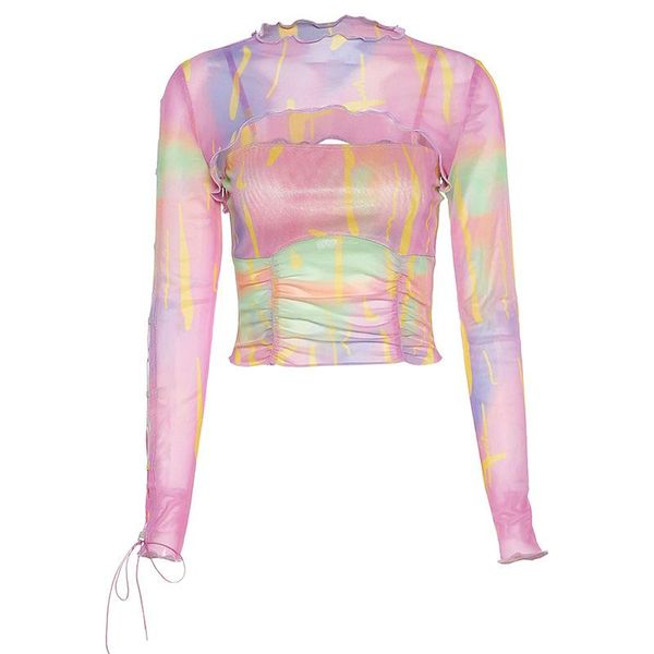 women's t-shirt fannic 2021 summer women 's colorful sling and off-shoulder long-sleeved two - piece, White
women's t-shirt fannic 2021 summer women 's colorful sling and off-shoulder long-sleeved two - piece, White