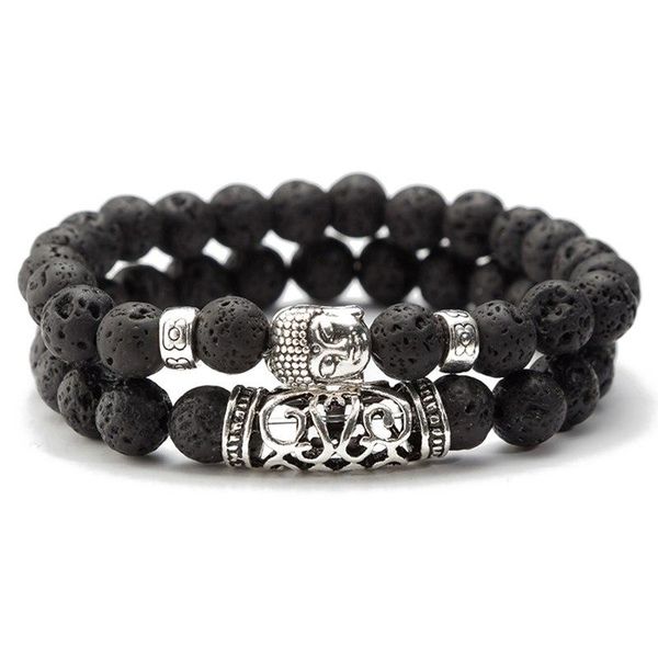 charm bracelets 2pcs set men woman bead bracelet beaded black lava stone prayer beads buddha for women and mens pulseras masculina, Golden;silver
charm bracelets 2pcs set men woman bead bracelet beaded black lava stone prayer beads buddha for women and mens pulseras masculina, Golden;silver