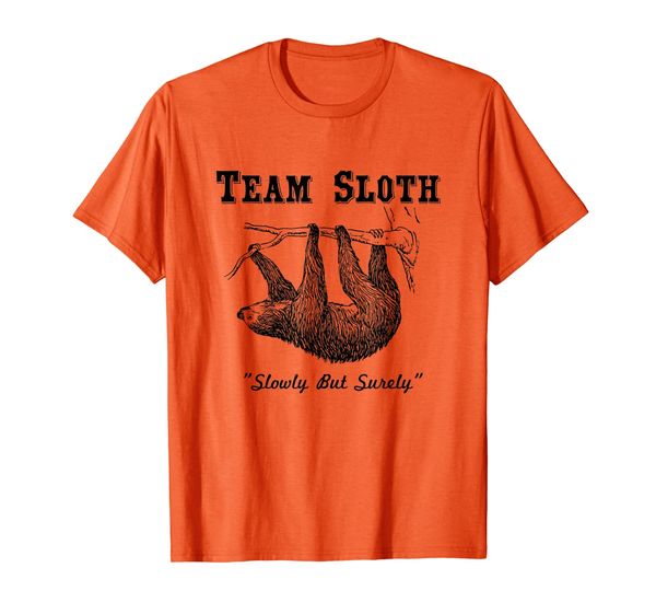 running funny t-shirt team sloth marathon, White;black 
running funny t-shirt team sloth marathon, White;black
