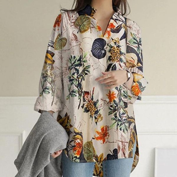 women's blouses & shirts fashion shirt striped printed slit loose long sleeve vintage turn-down button casual ladies femme autumn, White
women's blouses & shirts fashion shirt striped printed slit loose long sleeve vintage turn-down button casual ladies femme autumn, White