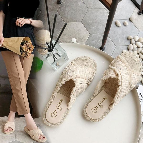 women summer flat grass braided rope open toe shoes woven tassel sandals comfortable slippers indoor outdoor beach, Black
women summer flat grass braided rope open toe shoes woven tassel sandals comfortable slippers indoor outdoor beach, Black