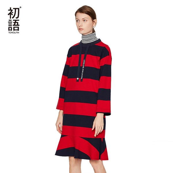 toyouth cotton long women dresses loose striped o-neck winter dress knitted embroidery ladies ruffles casual vestidos, Black;gray
toyouth cotton long women dresses loose striped o-neck winter dress knitted embroidery ladies ruffles casual vestidos, Black;gray