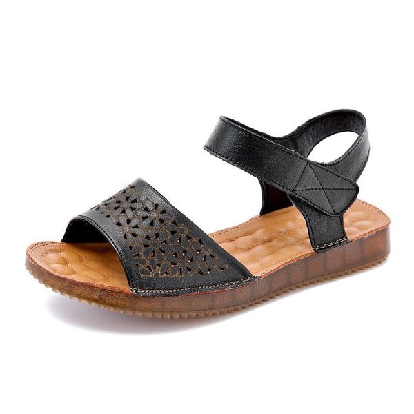 dress shoes women fashion genuine leather sandals lady soft bottom flat beach, Black
dress shoes women fashion genuine leather sandals lady soft bottom flat beach, Black