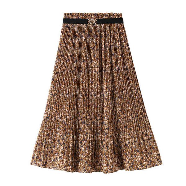 women floral printed skirts a-line pleated long with belt skirt femme high waisted runway soft chiffon skirts womens jupe 210524, Black
women floral printed skirts a-line pleated long with belt skirt femme high waisted runway soft chiffon skirts womens jupe 210524, Black