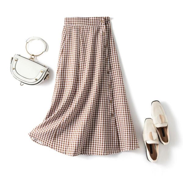 skirts 2021 spring summer women korean style red black plaid single-breasted high waist school aesthetic midi skirt female
skirts 2021 spring summer women korean style red black plaid single-breasted high waist school aesthetic midi skirt female