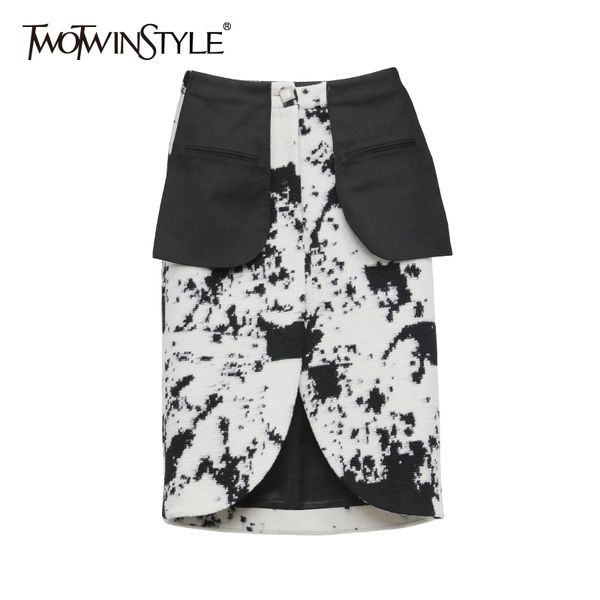 twotwinstyle printed hit color skirt for women high waist pocket midi a line skirts female fashion clothing autumn 210517, Black
twotwinstyle printed hit color skirt for women high waist pocket midi a line skirts female fashion clothing autumn 210517, Black