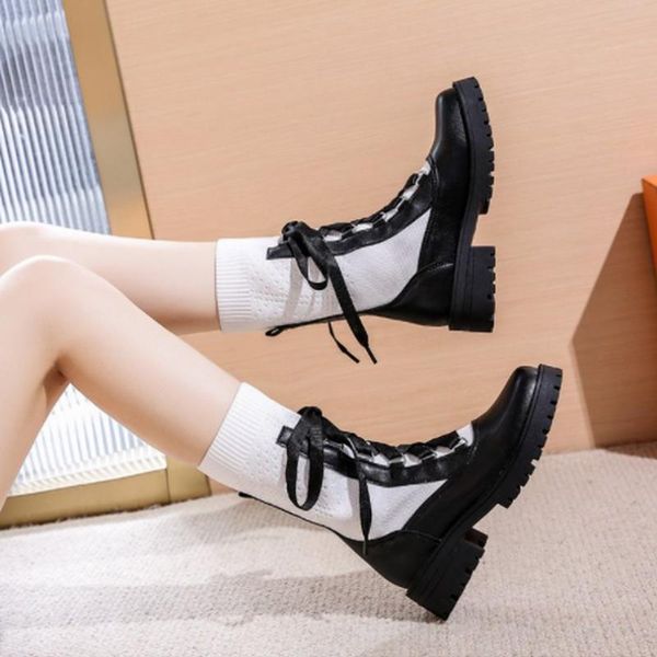 boots patchwork knitting woman short 2021 square heels winter warm shoes women lace up fashion classic ladies, Black
boots patchwork knitting woman short 2021 square heels winter warm shoes women lace up fashion classic ladies, Black