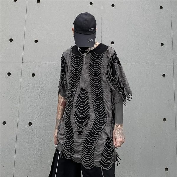 men's t-shirts fashion high street hip-hop loose large size short sleeve hairstylist ripped hole cut mesh nightclub t-shirt, White;black
men's t-shirts fashion high street hip-hop loose large size short sleeve hairstylist ripped hole cut mesh nightclub t-shirt, White;black