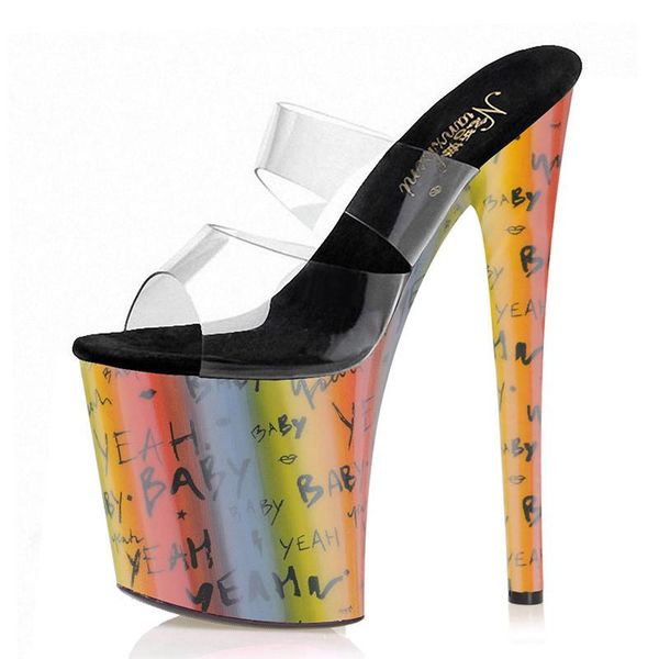slippers 20cm party wave point fetish pole dance shoes nightclub high models platform women stripper heels open toe, Black
slippers 20cm party wave point fetish pole dance shoes nightclub high models platform women stripper heels open toe, Black