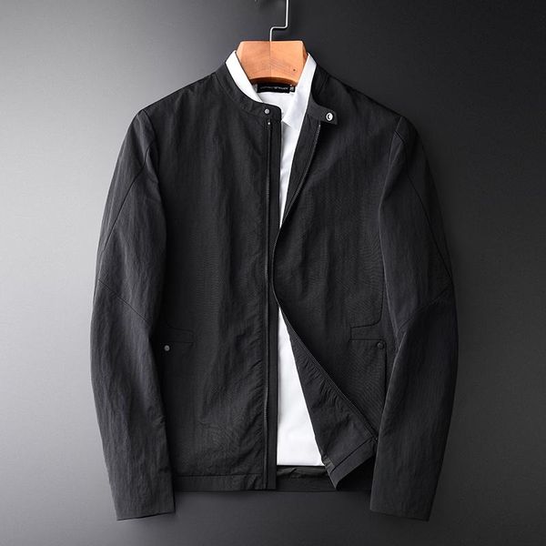 men's jackets stand collar male jacket spring and autumn luxury black solid color simple mens coats slim fit man 4xl, Black;brown
men's jackets stand collar male jacket spring and autumn luxury black solid color simple mens coats slim fit man 4xl, Black;brown
