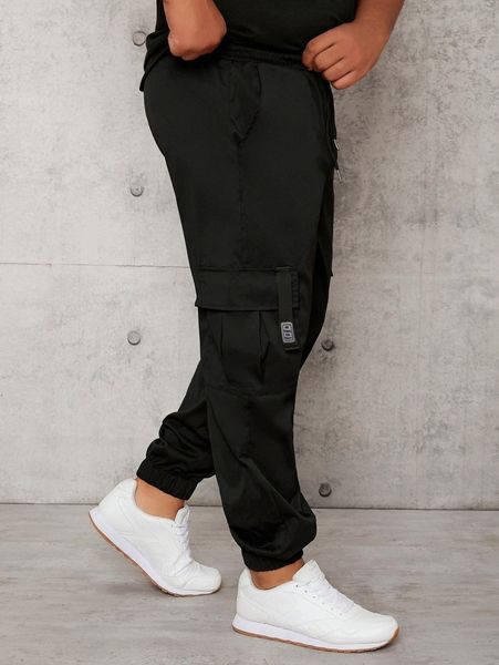 extended sizes men flap pocket cargo pants k5ky#, Black
extended sizes men flap pocket cargo pants k5ky#, Black