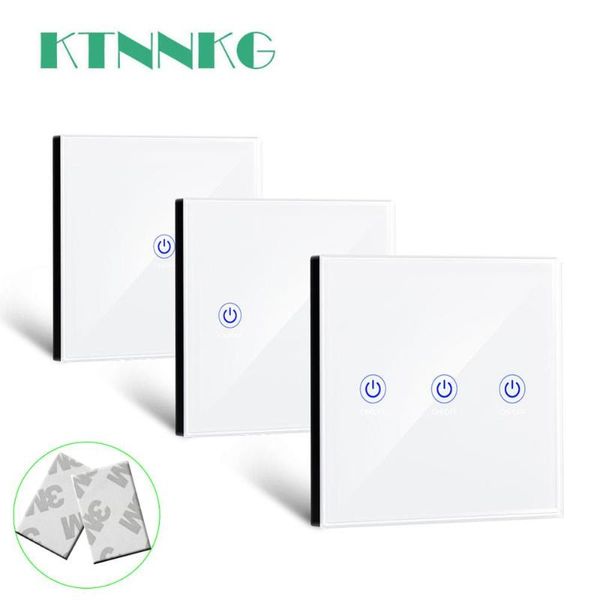 smart home control ktnnkg 86 wall touch transmitter wireless remote rf tempered glass panel with led for lamp light switch 433mhz ev1527
smart home control ktnnkg 86 wall touch transmitter wireless remote rf tempered glass panel with led for lamp light switch 433mhz ev1527