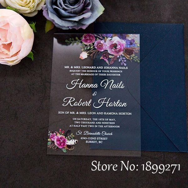 greeting cards elegant purple flowers arcylic invitations wedding with personized printing invited post card supply
greeting cards elegant purple flowers arcylic invitations wedding with personized printing invited post card supply