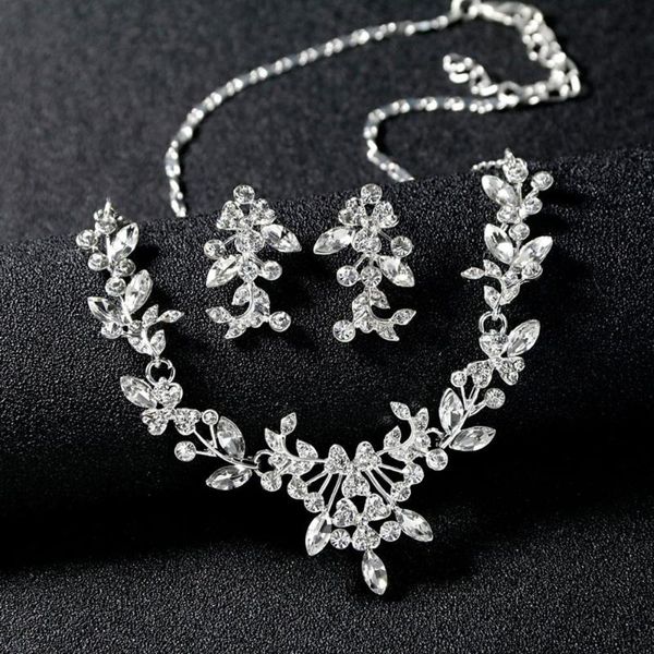 earrings & necklace women wedding party rhinestone shiny floral jewelry set gift, Silver
earrings & necklace women wedding party rhinestone shiny floral jewelry set gift, Silver