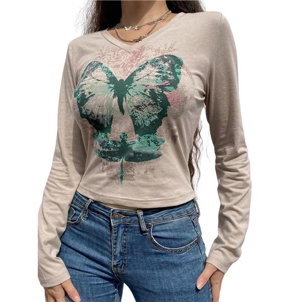 women's t-shirt fairycore grunge printed y2k floral long sleeve crop aesthetic harajuku t shirts 90s girls retro tee autumn streetw, White
women's t-shirt fairycore grunge printed y2k floral long sleeve crop aesthetic harajuku t shirts 90s girls retro tee autumn streetw, White
