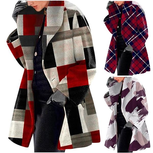women's wool & blends winter casual turn-down loose collar fashion tweed print hooded cardigan jackets outwear manteau femme hiver abri, Black
women's wool & blends winter casual turn-down loose collar fashion tweed print hooded cardigan jackets outwear manteau femme hiver abri, Black