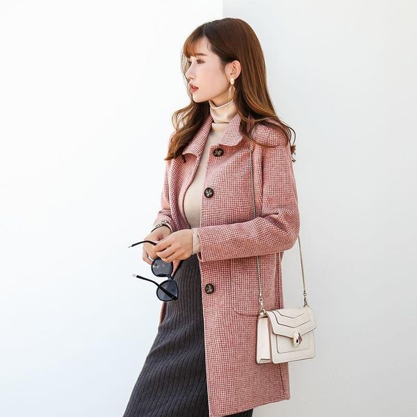 women's wool & blends 2021 women casual mid long plaid woolen coats winter female single-breasted loose outerwear woman sleeve l732, Black
women's wool & blends 2021 women casual mid long plaid woolen coats winter female single-breasted loose outerwear woman sleeve l732, Black