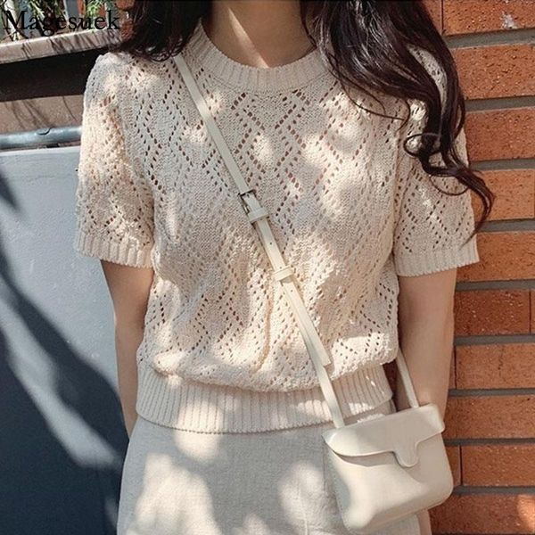 women's blouses & shirts hollow out knitted blouse women summer short sleeve round neck thin jersey korean-style all-match 8788 50, White
women's blouses & shirts hollow out knitted blouse women summer short sleeve round neck thin jersey korean-style all-match 8788 50, White