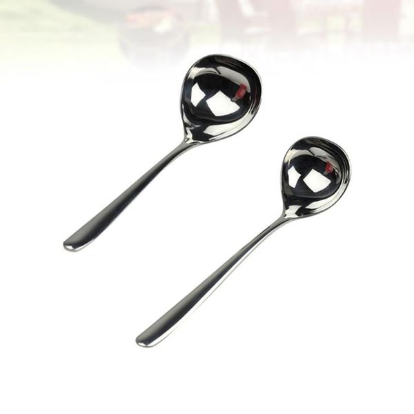 spoons 2pcs stainless steel soup ladle tableware long and short handle spoon (silver)
spoons 2pcs stainless steel soup ladle tableware long and short handle spoon (silver)