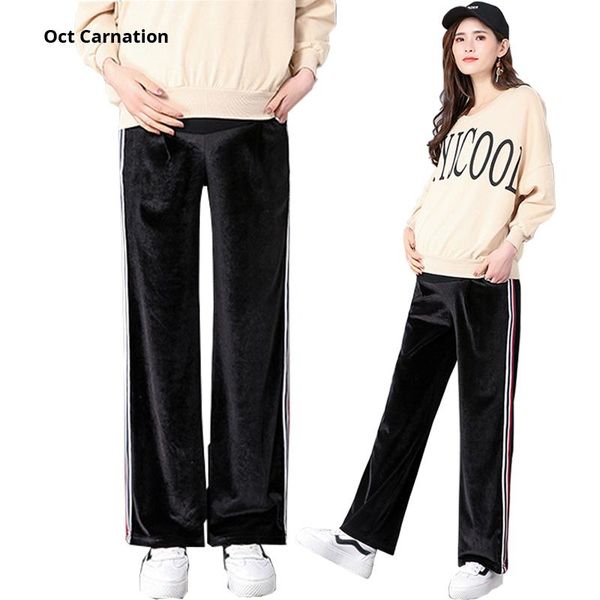maternity bottoms pregnant women wide-leg pants gold velvet wear trousers1923, White
maternity bottoms pregnant women wide-leg pants gold velvet wear trousers1923, White