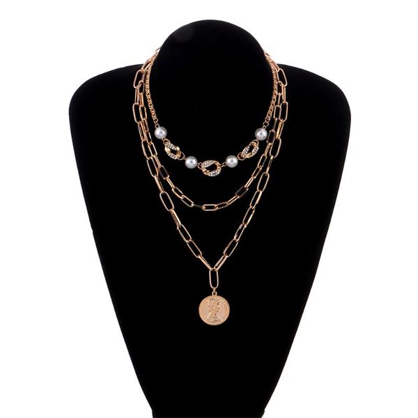 pendant necklaces fashion multi-layer clavicle chain for women crystal pearl charm necklace choker coin neck jewelry gift, Silver
pendant necklaces fashion multi-layer clavicle chain for women crystal pearl charm necklace choker coin neck jewelry gift, Silver