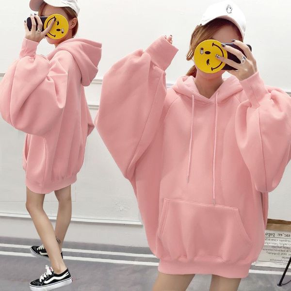 women's hoodies & sweatshirts women autumn winter casual loose pullover hooded solid velvet thickened hip long sleeve female mujer de m, Black
women's hoodies & sweatshirts women autumn winter casual loose pullover hooded solid velvet thickened hip long sleeve female mujer de m, Black