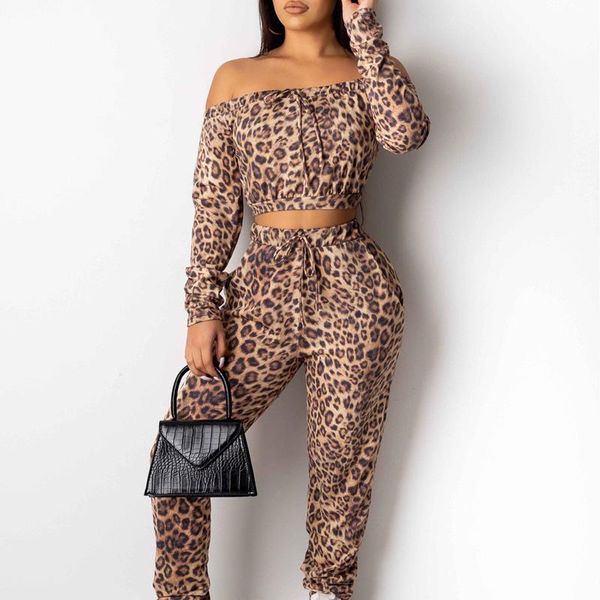 two piece dress women's leopard sport tracksuit set long sleeve bandage off shoudler t shirt and pants fitness 2pcs suits sportswear, White
two piece dress women's leopard sport tracksuit set long sleeve bandage off shoudler t shirt and pants fitness 2pcs suits sportswear, White