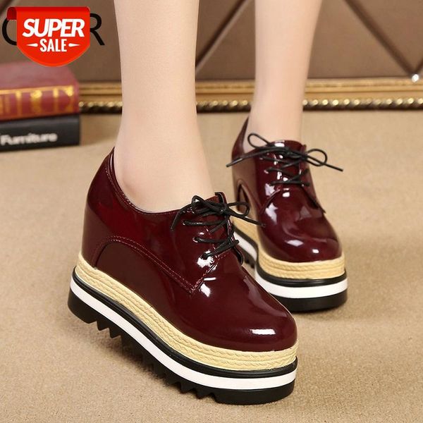 new women shoes patent leather lace up thick heel increased flat platform oxford shoes woman loafers solid black casual #p989
new women shoes patent leather lace up thick heel increased flat platform oxford shoes woman loafers solid black casual #p989