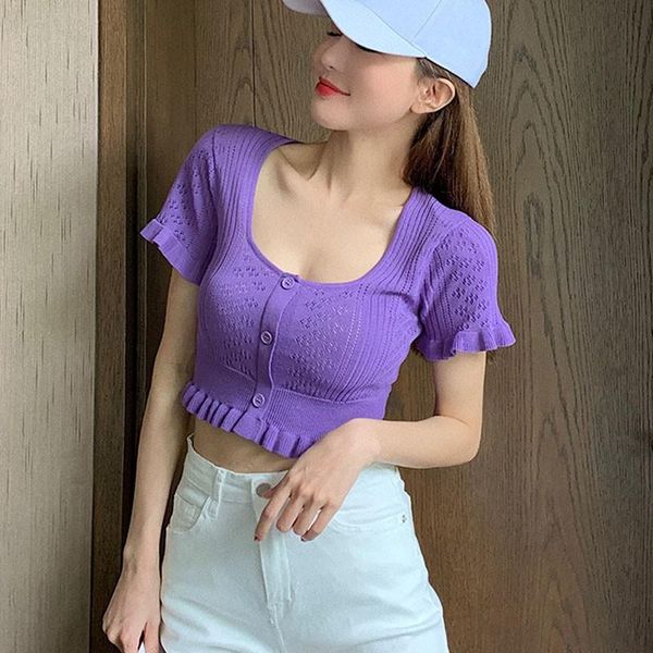 women's t-shirt fashion women knitted t shirt hollow out short sleeve tshirt female button slim tee top, White
women's t-shirt fashion women knitted t shirt hollow out short sleeve tshirt female button slim tee top, White