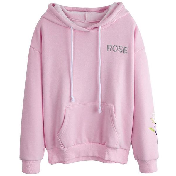 women's hoodies & sweatshirts womens hoodie pink pullover rose embroidery on the chest and cuffs cute fashion trends pattern sweatshirt, Black
women's hoodies & sweatshirts womens hoodie pink pullover rose embroidery on the chest and cuffs cute fashion trends pattern sweatshirt, Black