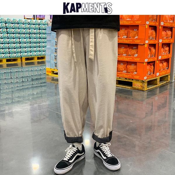 men's kapments men streetwear ribbon harajuku sweatpants 2021 mens spring cargo pants patchwork vintage joggers male buttons trousers, Black
men's kapments men streetwear ribbon harajuku sweatpants 2021 mens spring cargo pants patchwork vintage joggers male buttons trousers, Black