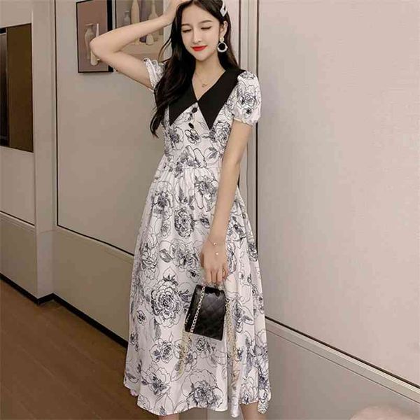 fashion streetwear summer korean long dress puff sleeve floral print robe femme lapel lady vintage a-line vestidos 210514, Black;gray
fashion streetwear summer korean long dress puff sleeve floral print robe femme lapel lady vintage a-line vestidos 210514, Black;gray