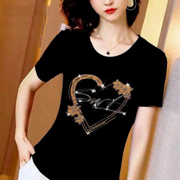 pure cotton 2021 summer diamond short-sleeved t-shirt women's plus size loose bottoming shirt women, White
pure cotton 2021 summer diamond short-sleeved t-shirt women's plus size loose bottoming shirt women, White