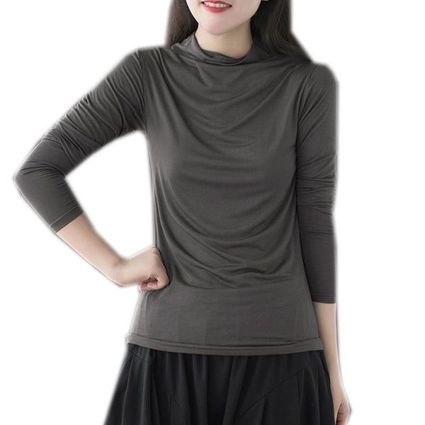 women's t-shirt spring autumn modal 100% cotton t shirt retro vintage casual big loose turtleneck long sleeve solid black b01080921, White
women's t-shirt spring autumn modal 100% cotton t shirt retro vintage casual big loose turtleneck long sleeve solid black b01080921, White