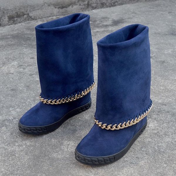 boots blue short women round toe metal chain decoration slip on autumn height increased booties shoes, Black
boots blue short women round toe metal chain decoration slip on autumn height increased booties shoes, Black