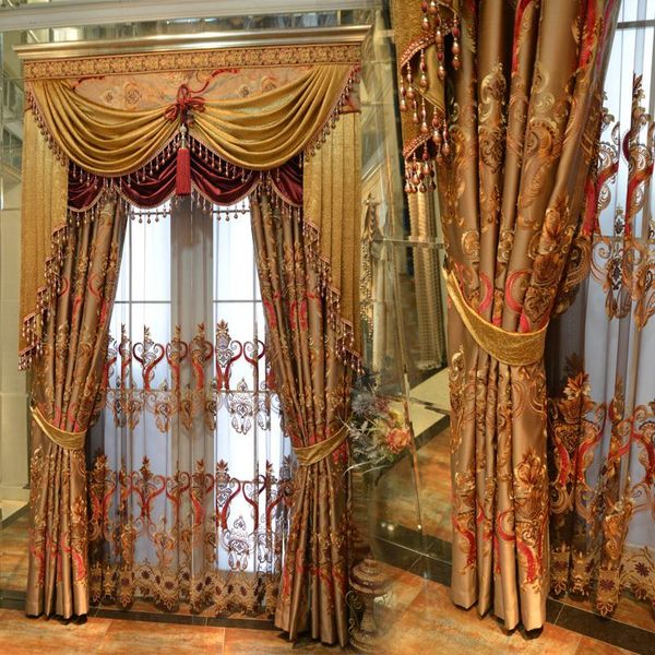 curtain & drapes luxury living room embroidered yarn villa european high-end cloth art customization
curtain & drapes luxury living room embroidered yarn villa european high-end cloth art customization