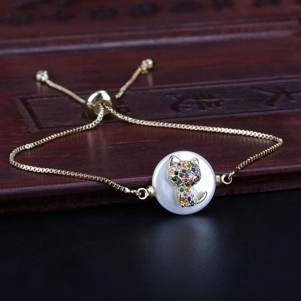 charm bracelets rainbow mix cz paved tiny cute cat pet on flat round pearl connector gold dainty link bracelet for woman monther jewelry, Golden;silver
charm bracelets rainbow mix cz paved tiny cute cat pet on flat round pearl connector gold dainty link bracelet for woman monther jewelry, Golden;silver
