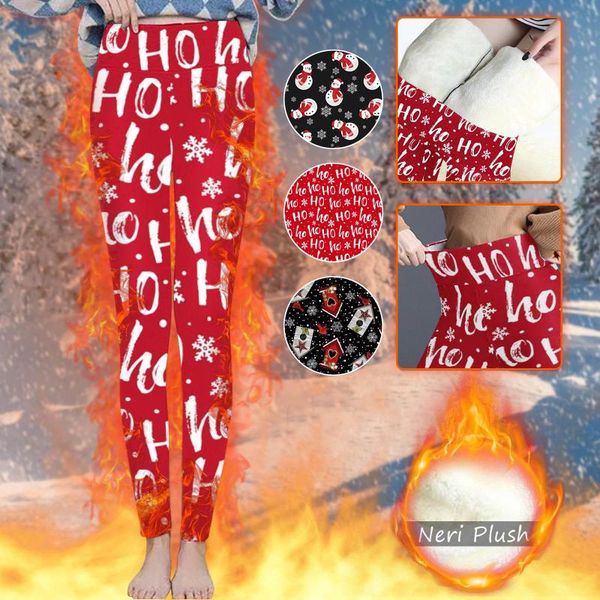 women's leggings christmas print warm long pants velvet women winter legging thickening, Black
women's leggings christmas print warm long pants velvet women winter legging thickening, Black