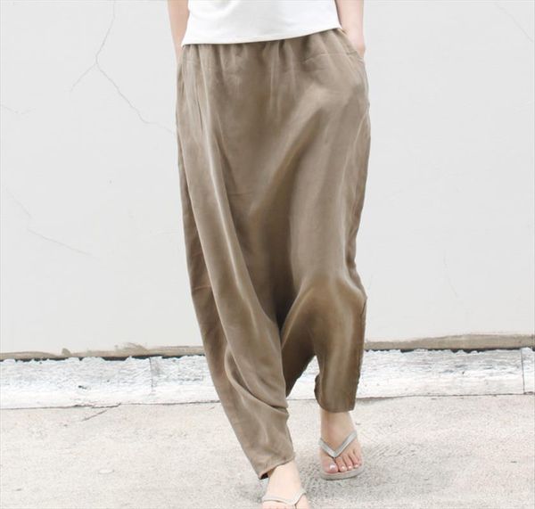 large crotch hanging culottes women capri loose plus size silk cupro female 0220, Black;white
large crotch hanging culottes women capri loose plus size silk cupro female 0220, Black;white