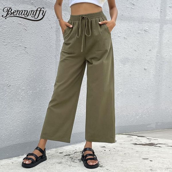 women's pants & capris benuynffy casual summer women korean fashion high waist trousers 2021 drawstring loose solid color retro wide le, Black;white
women's pants & capris benuynffy casual summer women korean fashion high waist trousers 2021 drawstring loose solid color retro wide le, Black;white