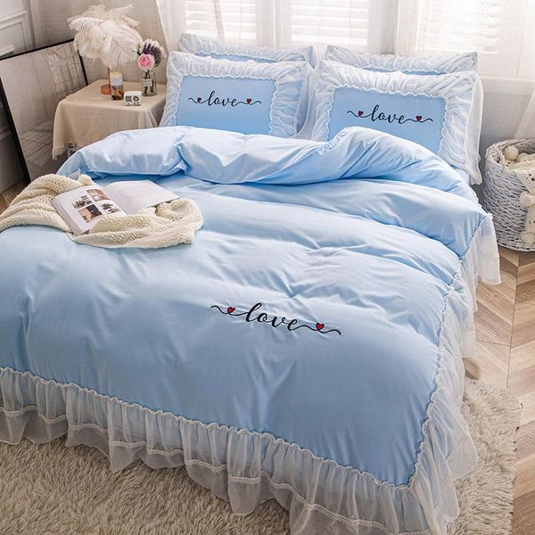 bedding sets korean style pink blue embroidered lace set king size bed princess girls duvet cover sheet pillowcase #sw
bedding sets korean style pink blue embroidered lace set king size bed princess girls duvet cover sheet pillowcase #sw