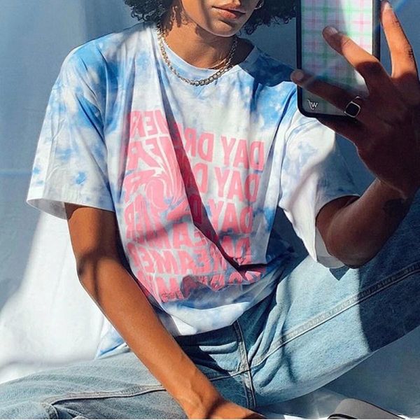 letter tie dye print casual t shirt for women o neck short sleeve high street fashion shirts female 2021 summer plus size women's t-shi, White
letter tie dye print casual t shirt for women o neck short sleeve high street fashion shirts female 2021 summer plus size women's t-shi, White