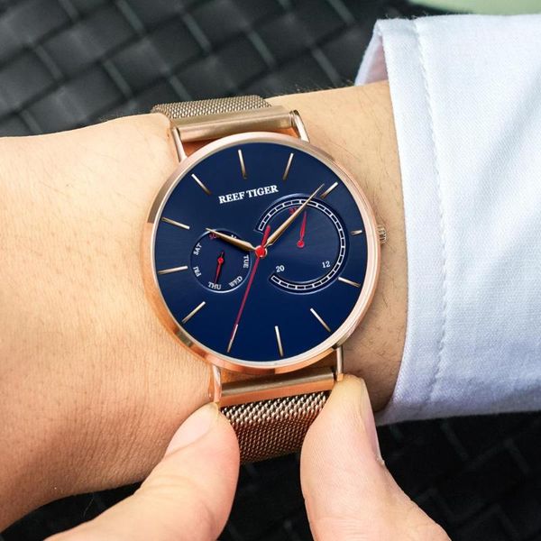 wristwatches 2021 reef tigerrt dress watch blue dial rose gold men quartz steel waterproof relogio masculino rga1664, Slivery;brown
wristwatches 2021 reef tigerrt dress watch blue dial rose gold men quartz steel waterproof relogio masculino rga1664, Slivery;brown