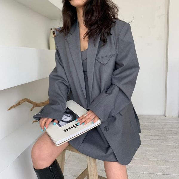 women's suits & blazers women coat spring 2021 loose casual suit blazer, White;black
women's suits & blazers women coat spring 2021 loose casual suit blazer, White;black