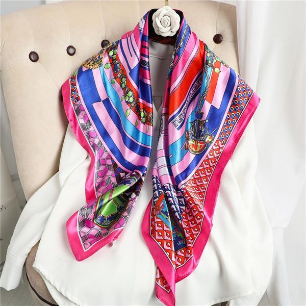 scarves silk square scarf lady hair band fashion headkerchief female hijab foulard women shawl and wraps print bandana 2021, Blue;gray
scarves silk square scarf lady hair band fashion headkerchief female hijab foulard women shawl and wraps print bandana 2021, Blue;gray