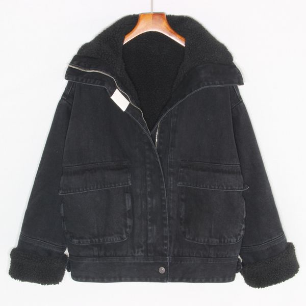 jacket winter loose lambswool liner denim women korean thick warm black big pocket jeans jacket chaqueta mujer coat female, Black;brown
jacket winter loose lambswool liner denim women korean thick warm black big pocket jeans jacket chaqueta mujer coat female, Black;brown