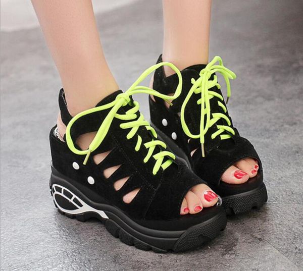 muffin thick-soled super high with roman female sandals fish mouth hollow tie women's shoes fashion waterproof platform dress, Black
muffin thick-soled super high with roman female sandals fish mouth hollow tie women's shoes fashion waterproof platform dress, Black