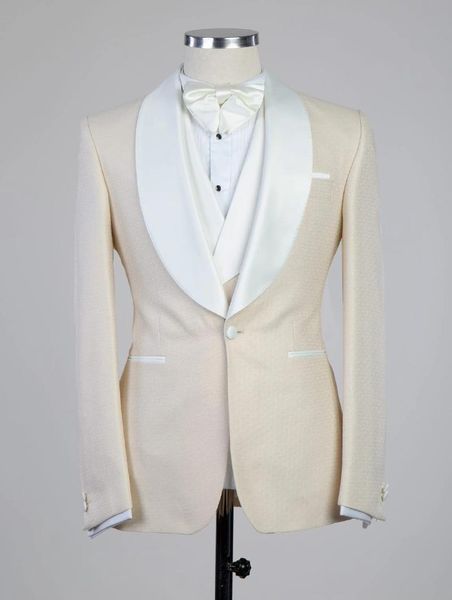 men's suits & blazers ivory beige 3 piece men blazer groom tuxedos for wedding prom suit (jacket+pants+vest) chic streetwear custom mad, White;black
men's suits & blazers ivory beige 3 piece men blazer groom tuxedos for wedding prom suit (jacket+pants+vest) chic streetwear custom mad, White;black