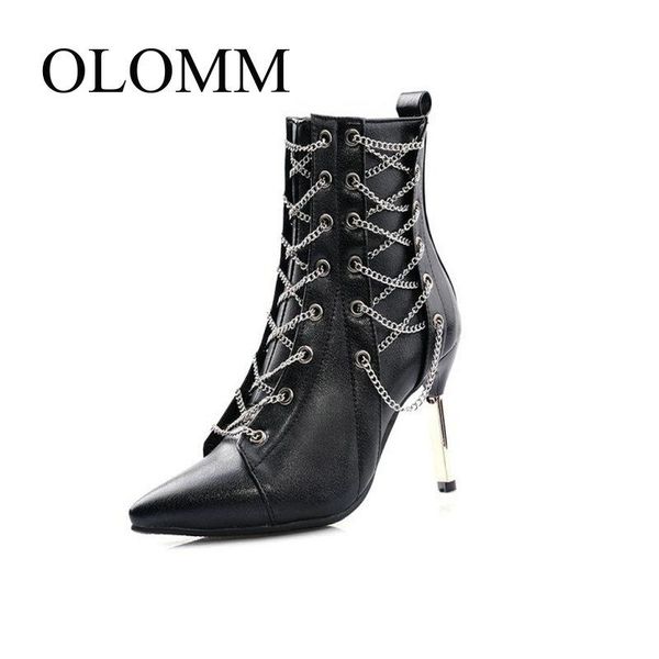 boots olomm 2021 large size women's pointed fine with female metal decorative chain tassel tide ll-135, Black
boots olomm 2021 large size women's pointed fine with female metal decorative chain tassel tide ll-135, Black