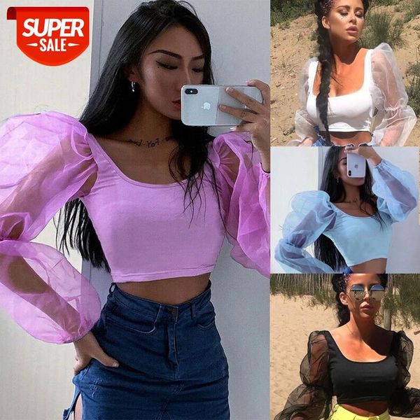 women's casual long perspective puff sleeve ladies square collar tees fashion t-shirt ruffle beach holiday crop #mf14, White
women's casual long perspective puff sleeve ladies square collar tees fashion t-shirt ruffle beach holiday crop #mf14, White